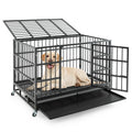 48 Inch Heavy-Duty Metal Dog Crate with Lockable Wheels A7309