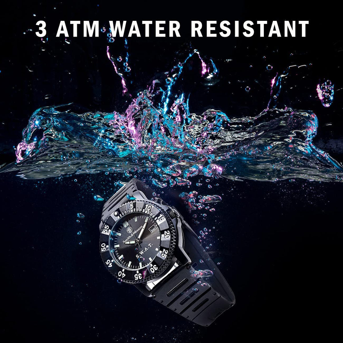 Men's Tactical Watch, 3ATM, Stainless Steel, 40mm Q204809