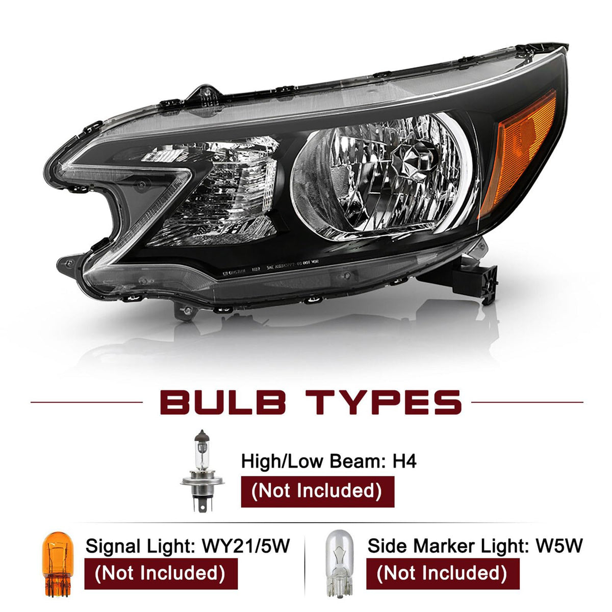 Black Halogen Headlights Assembly K26178