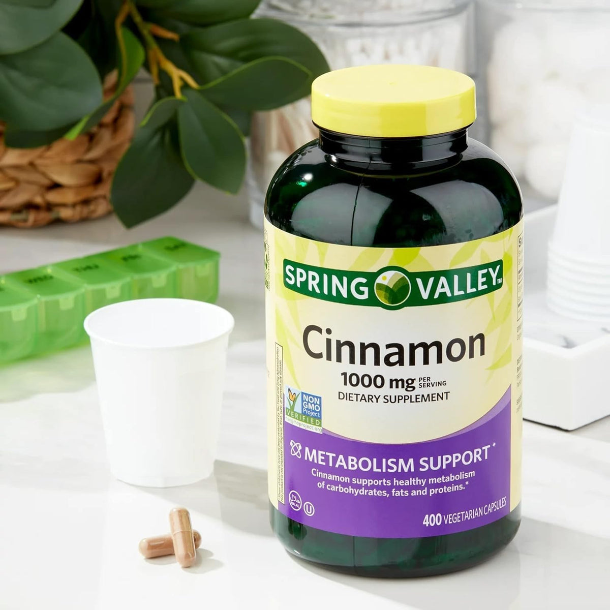 Cinnamon 1000 mg Vegetarian Capsules Herbal Supplement H814269