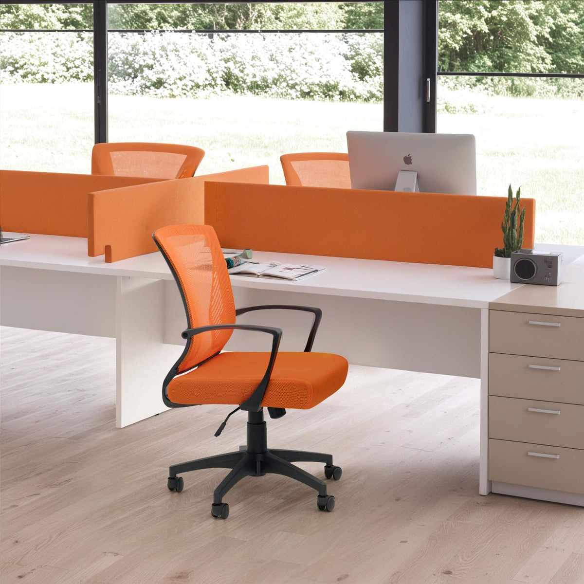 Orange Mesh Ergonomic Office Chair with Armrest O231