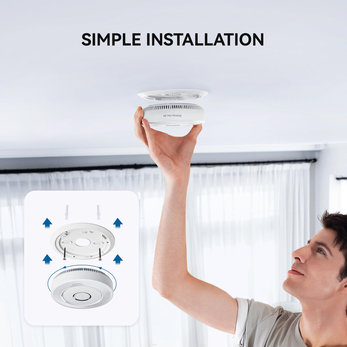 Smoke and Carbon Monoxide Detector 10-Year Battery 4 Pack V822