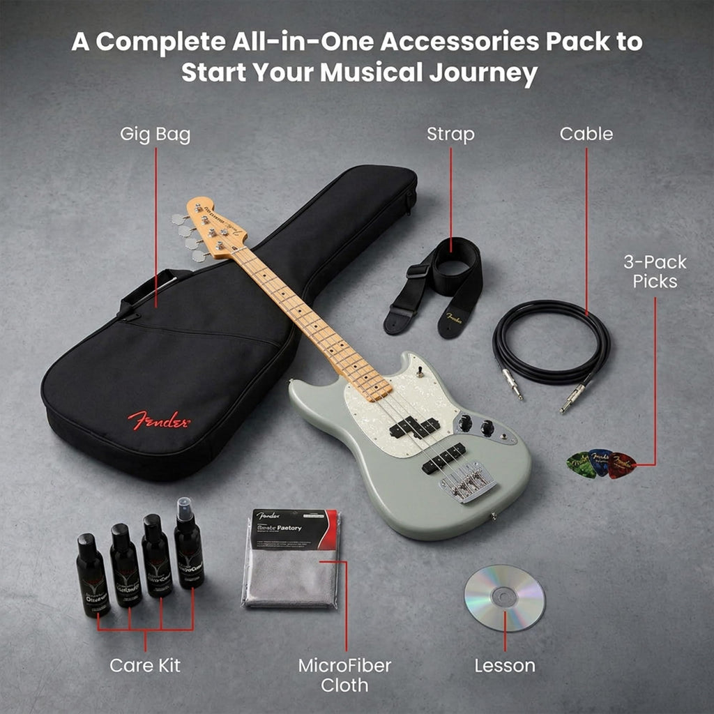 Cactus Gray Bass Guitar Bundle with Gig Bag O231767
