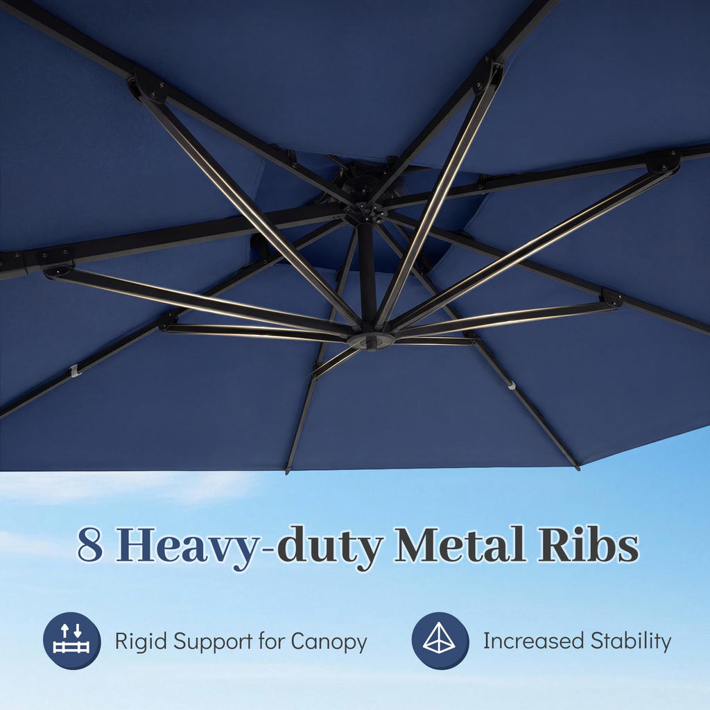10 FT Navy Blue Cantilever Patio Umbrella M85804