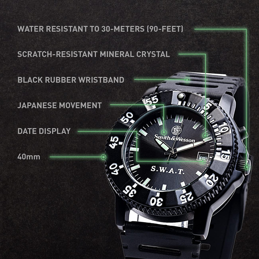 Men's Tactical Watch, 3ATM, Stainless Steel, 40mm Q204809