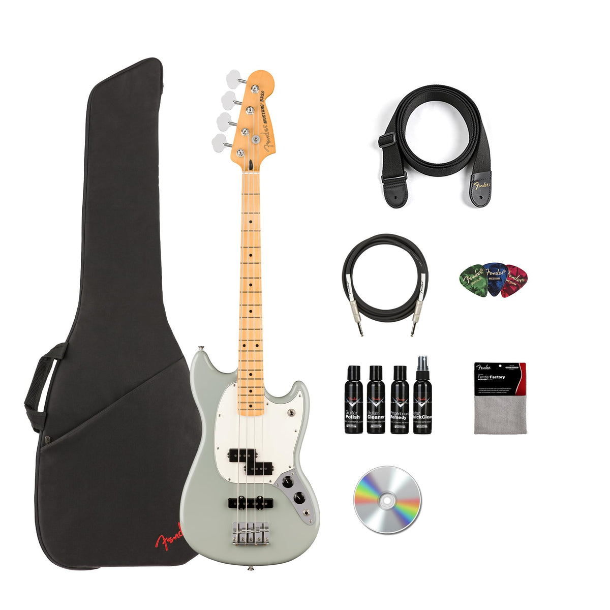 Cactus Gray Bass Guitar Bundle with Gig Bag O231767