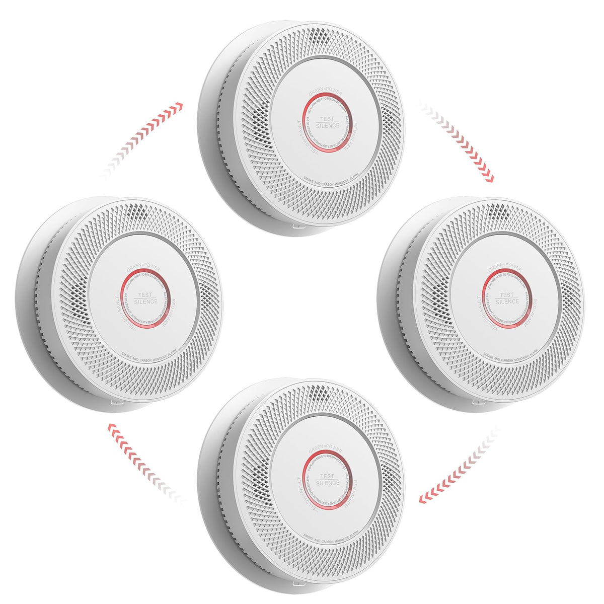 Smoke and Carbon Monoxide Detector 10-Year Battery 4 Pack V822