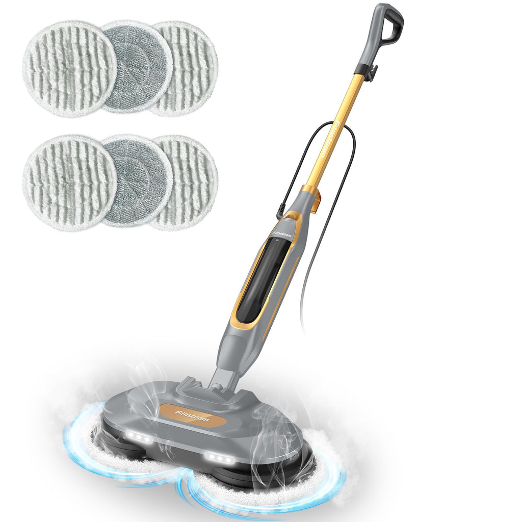 Steam Mop with Dual Rotating Pads, 15.2 fl oz Tank, 6 Washable Pads C7362