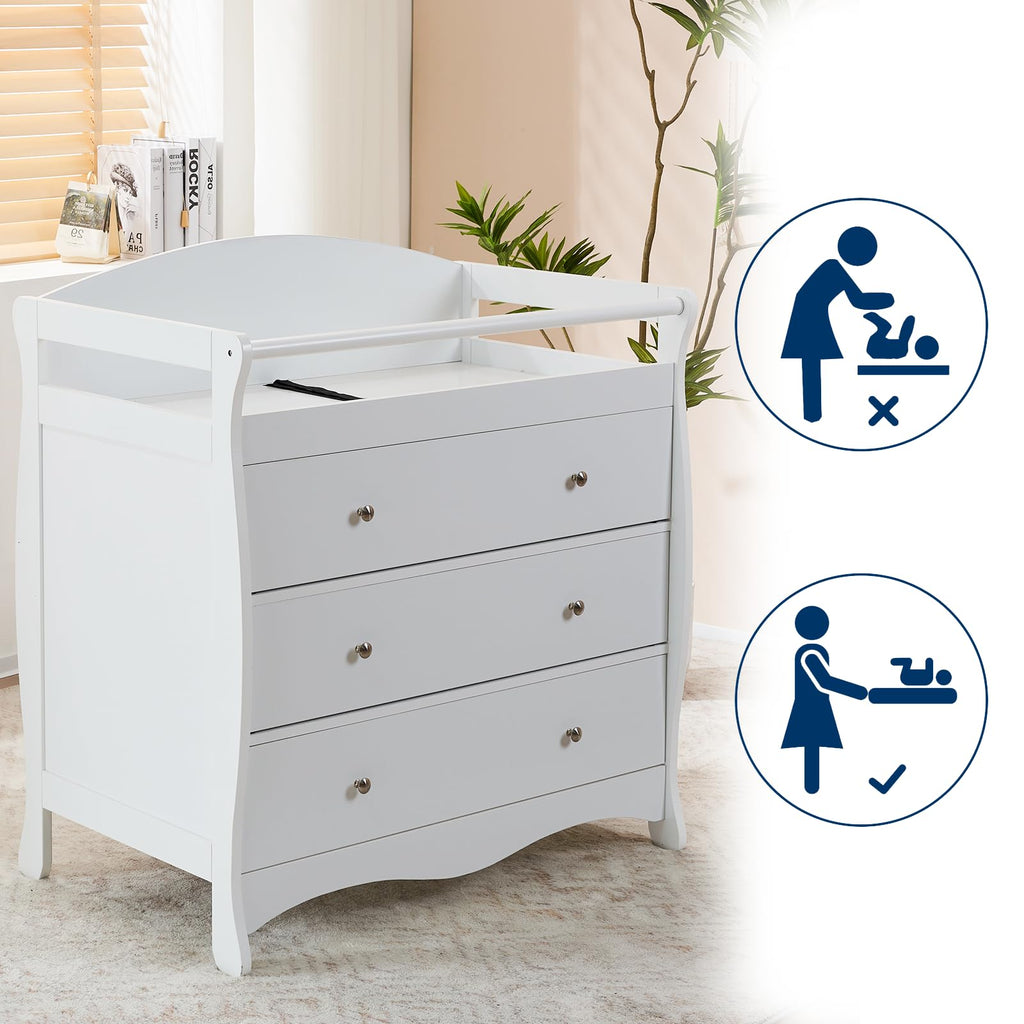 White Changing Table Dresser G129360