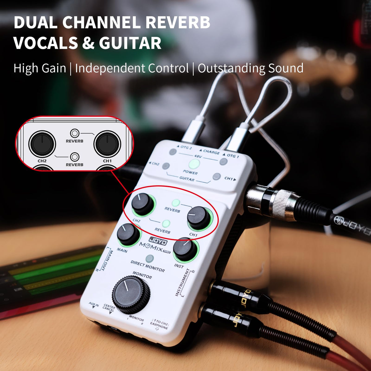 Portable Rechargeable USB Audio Interface with 48V Phantom Power U125697