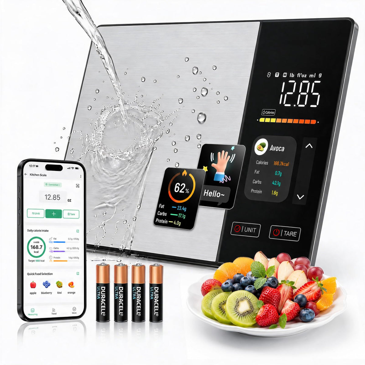 11lb Stainless Steel Digital Kitchen Scale H932340
