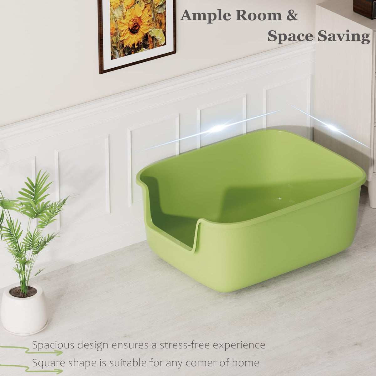 Large High Sided Cat Litter Box with Scoop 2 Pack X9417
