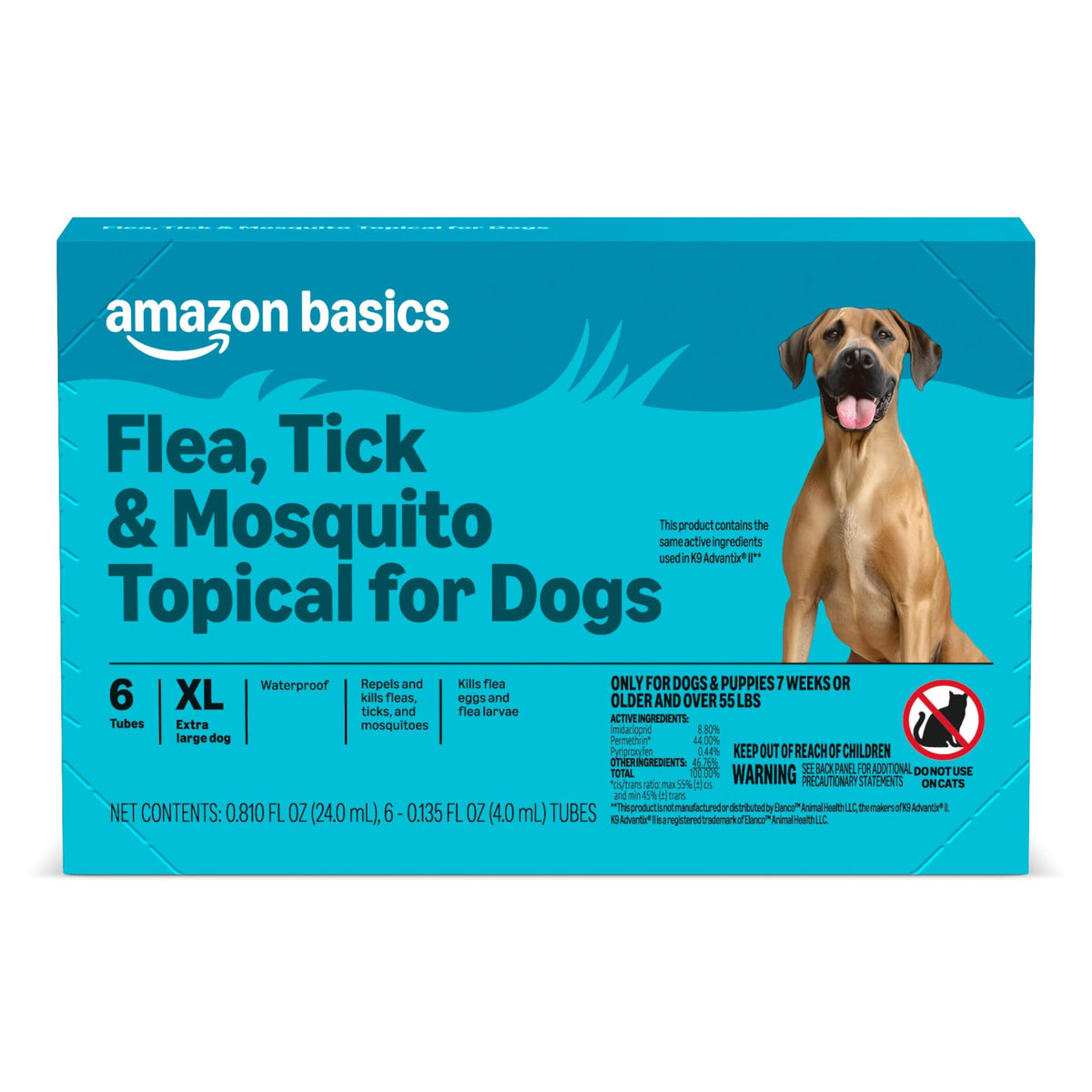 Flea, Tick & Mosquito Topical Treatment for X-Large Dogs, 6 Count R487981