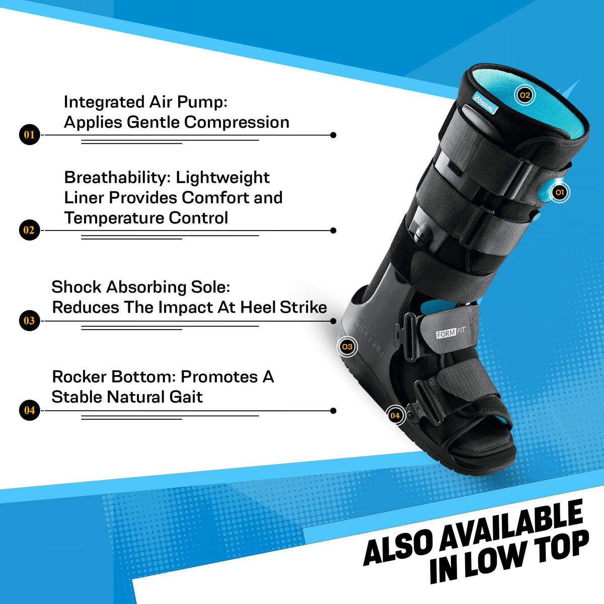 Walker Boot with Air Low Top Large N61049