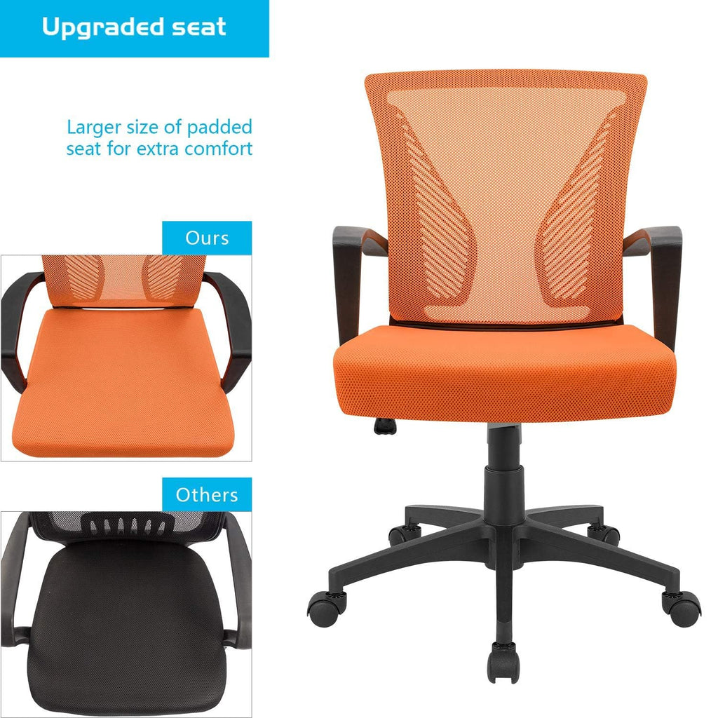 Orange Mesh Ergonomic Office Chair with Armrest O231