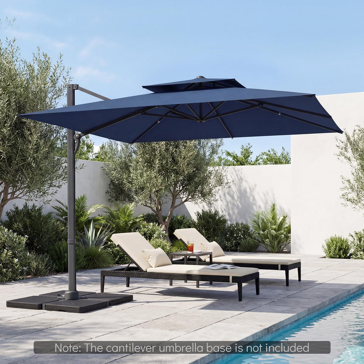 10 FT Navy Blue Cantilever Patio Umbrella M85804