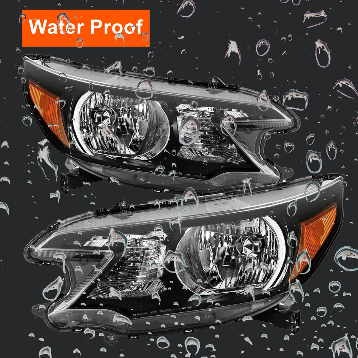 Black Halogen Headlights Assembly K26178