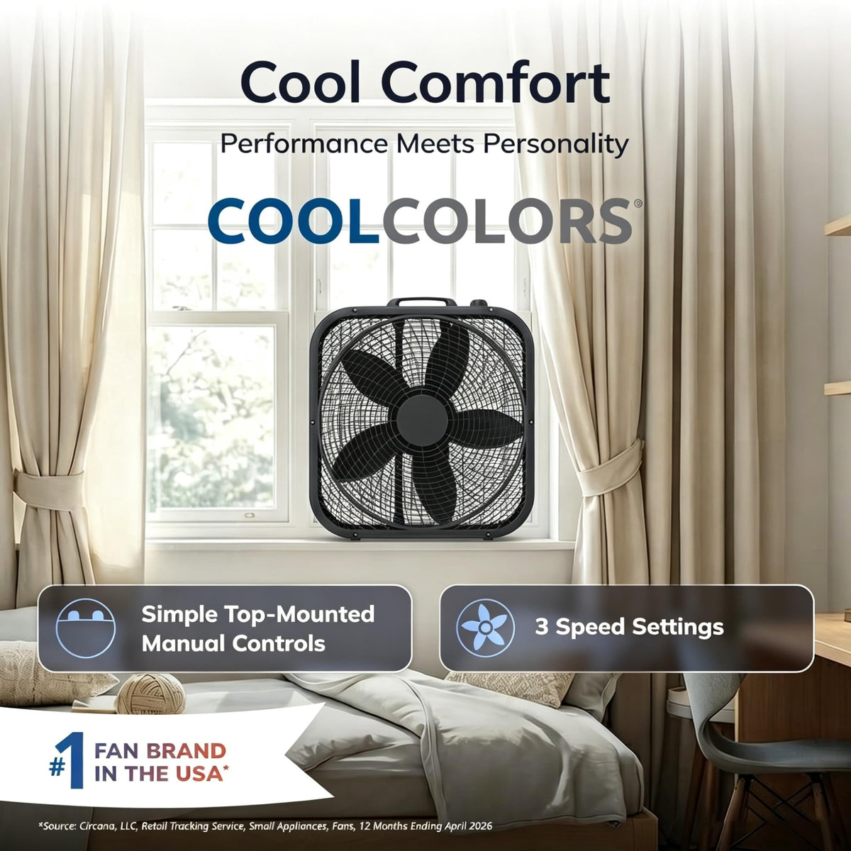 20 Inch 3 Speed Portable Box Fan S219491