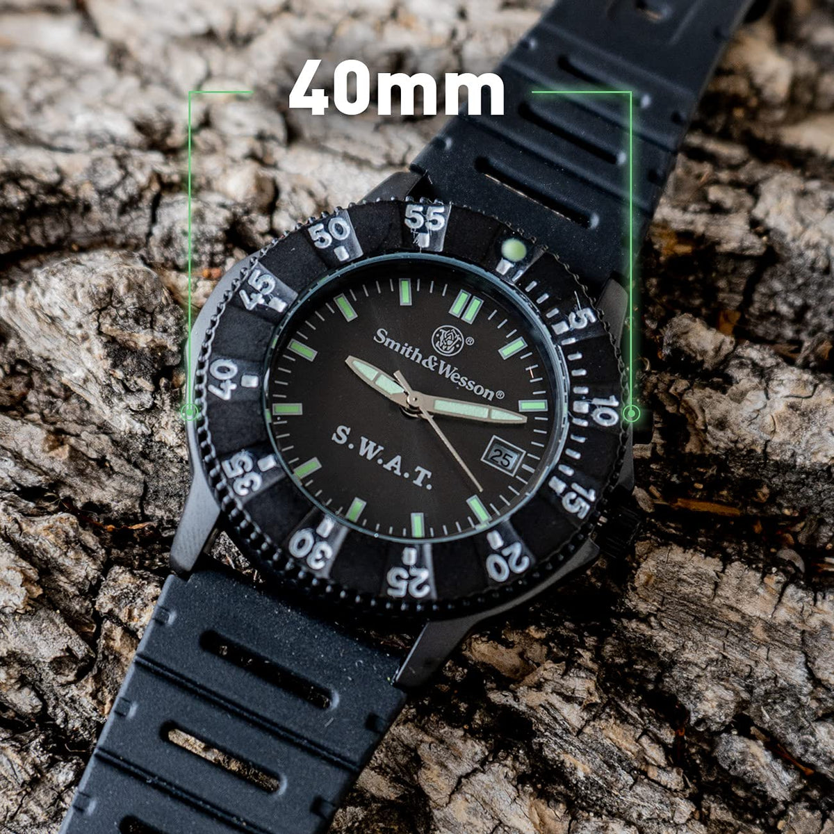 Men's Tactical Watch, 3ATM, Stainless Steel, 40mm Q204809