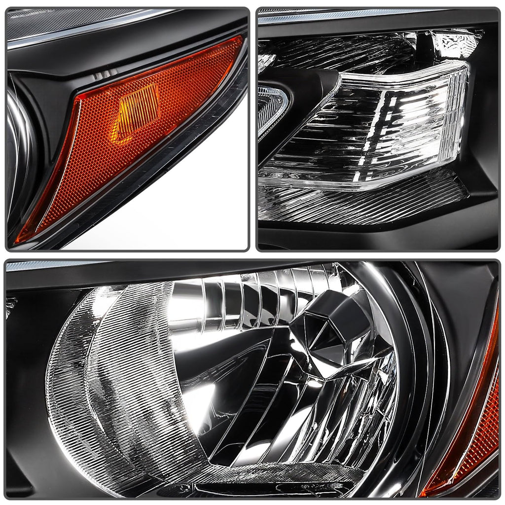 Black Halogen Headlights Assembly K26178