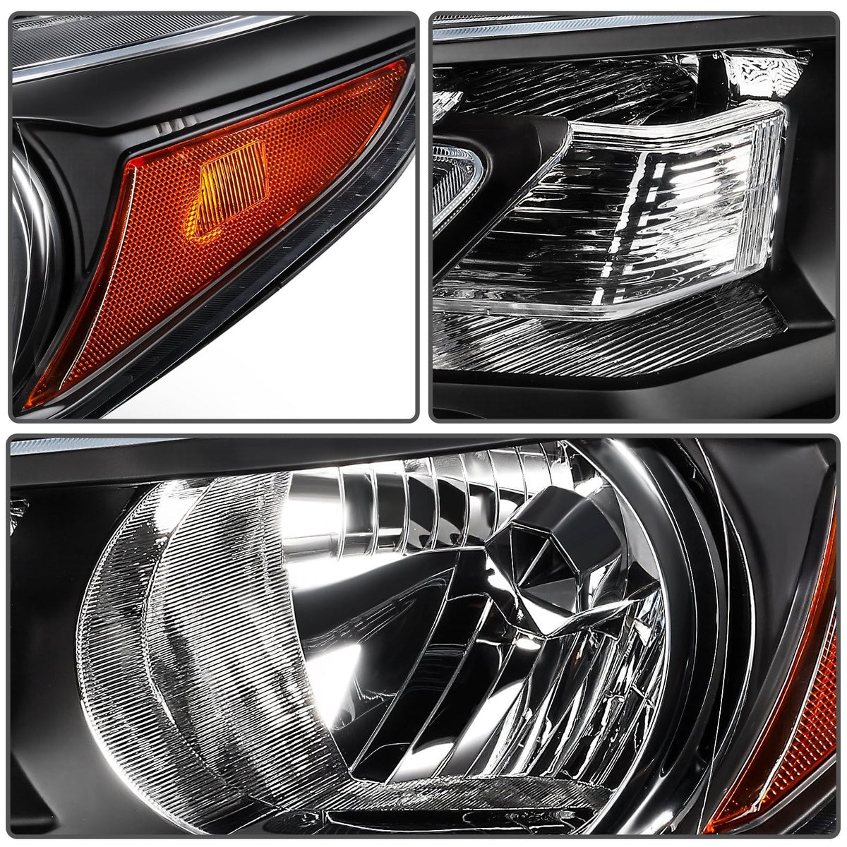 Black Halogen Headlights Assembly K26178