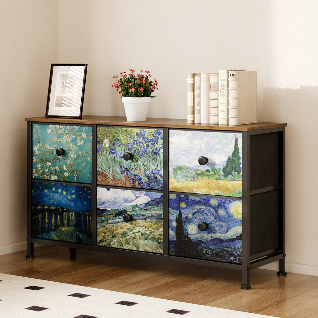 6 Drawer Dresser with Fabric Storage Drawer R978