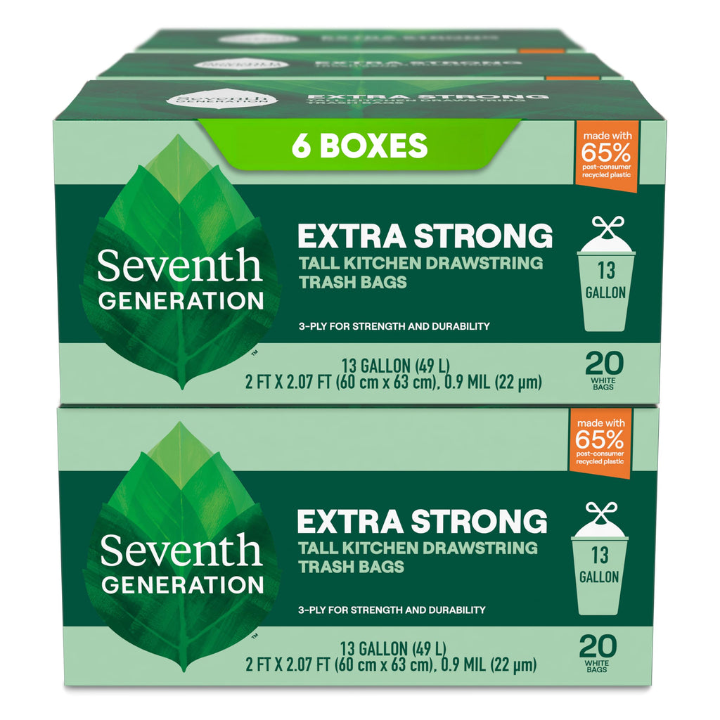 13 Gallon Drawstring Tall Kitchen Trash Bags O5837