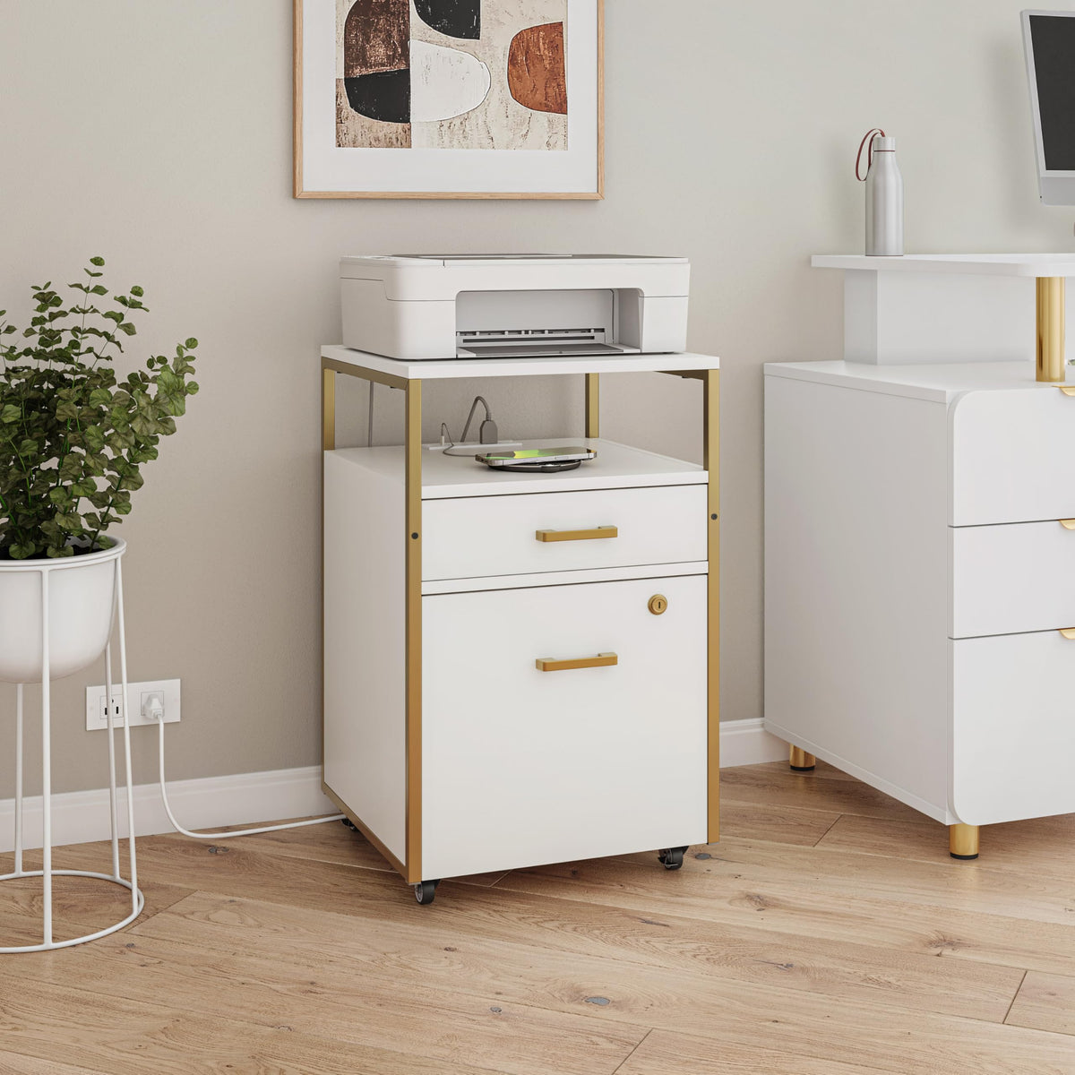 2 Drawer Rolling File Cabinet with Lock A76676