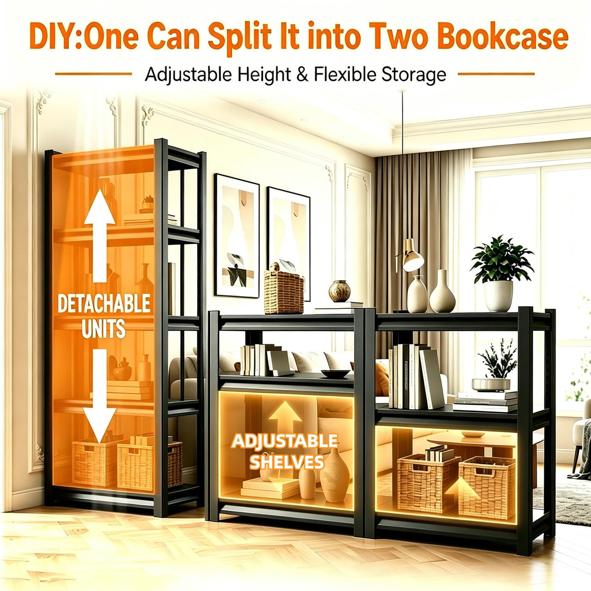 5 Tier Heavy Duty Metal Bookshelf Z71526