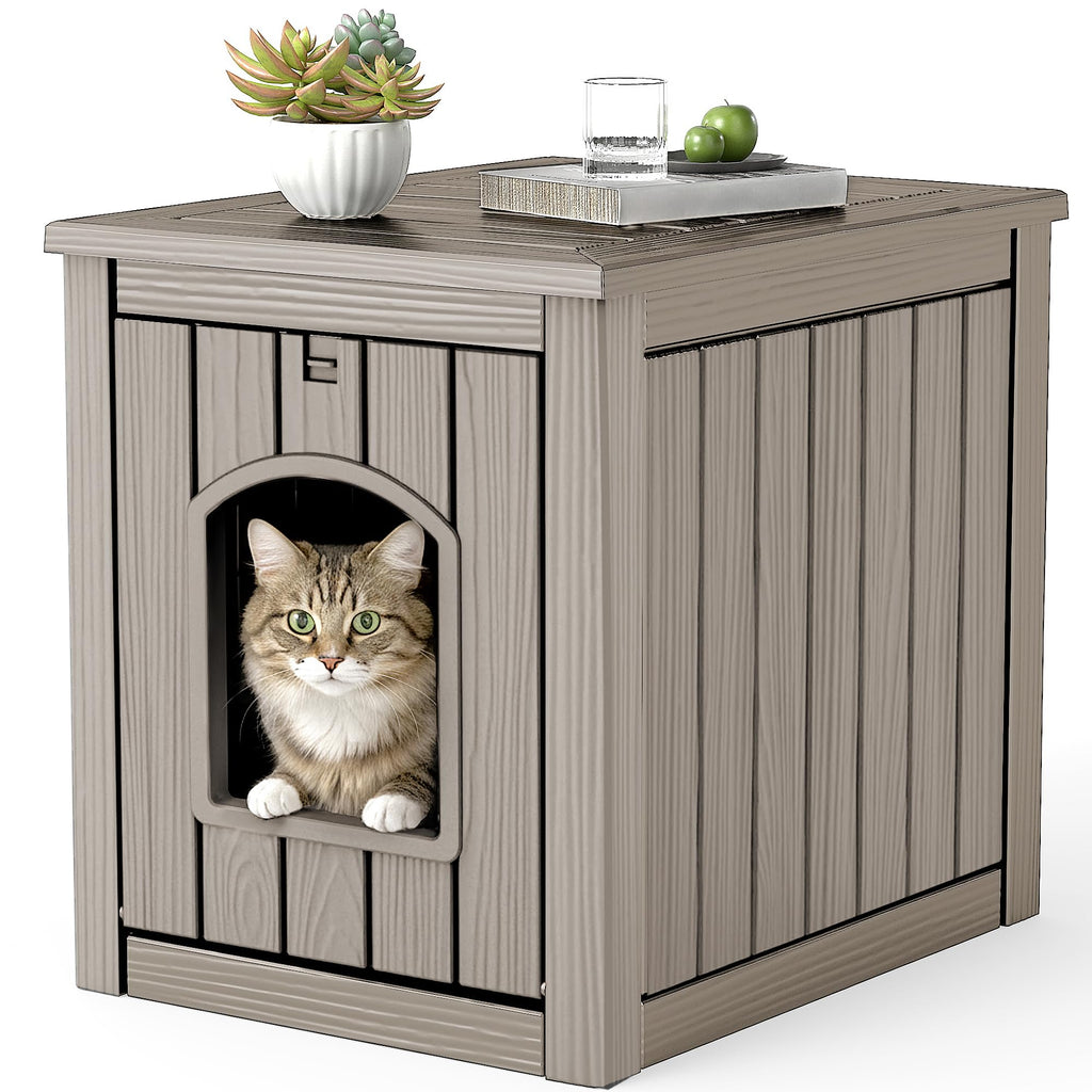 Gray Outdoor Cat House S7160
