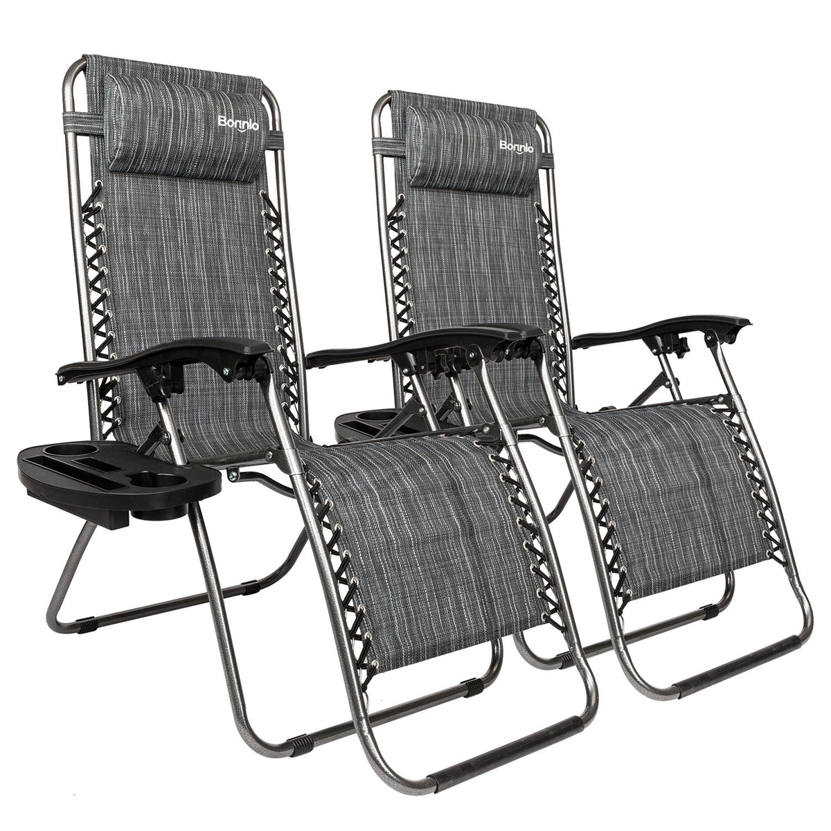 Zero Gravity Chair Set of 2 with Pillow and Cup Holder B32545