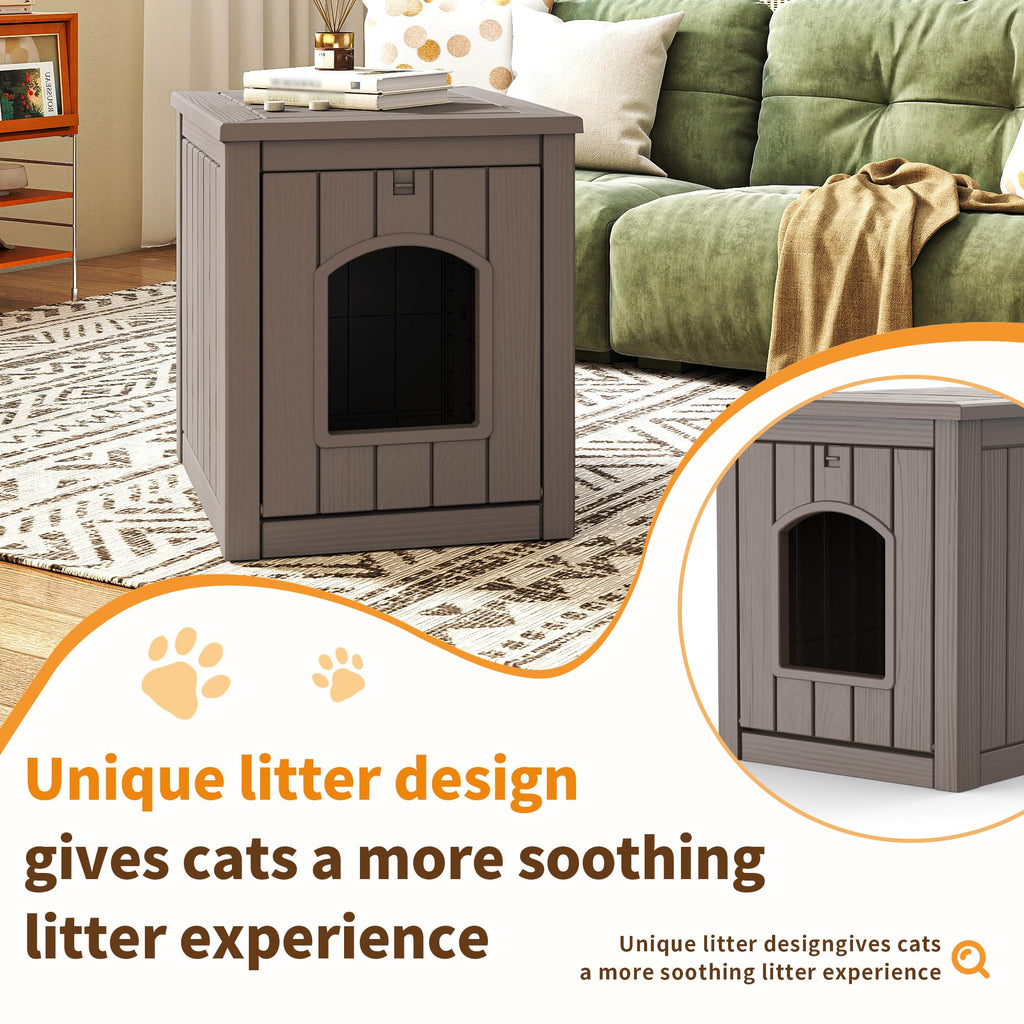 Gray Outdoor Cat House S7160