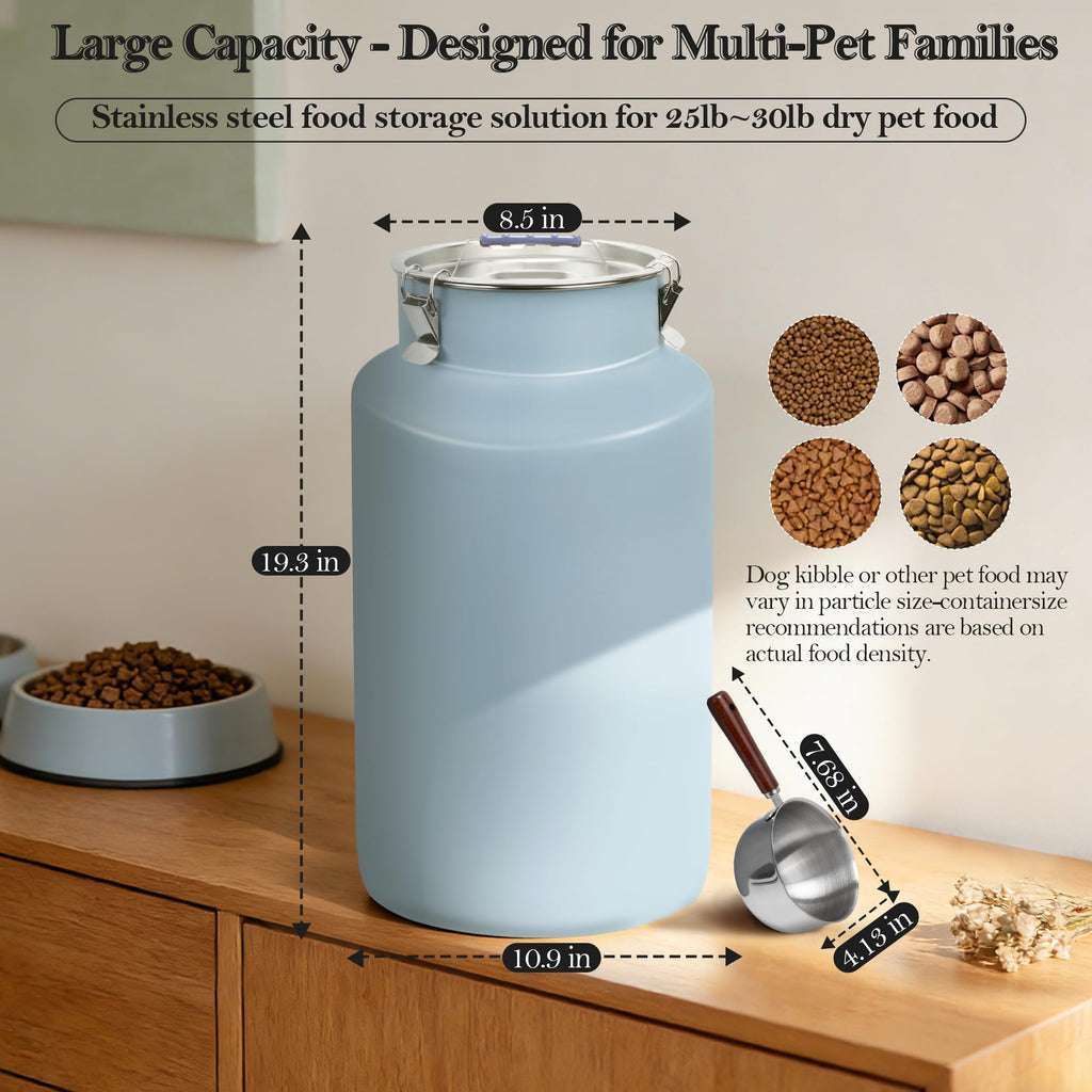 Stainless Steel Dog Food Storage Container with Scoop L79350