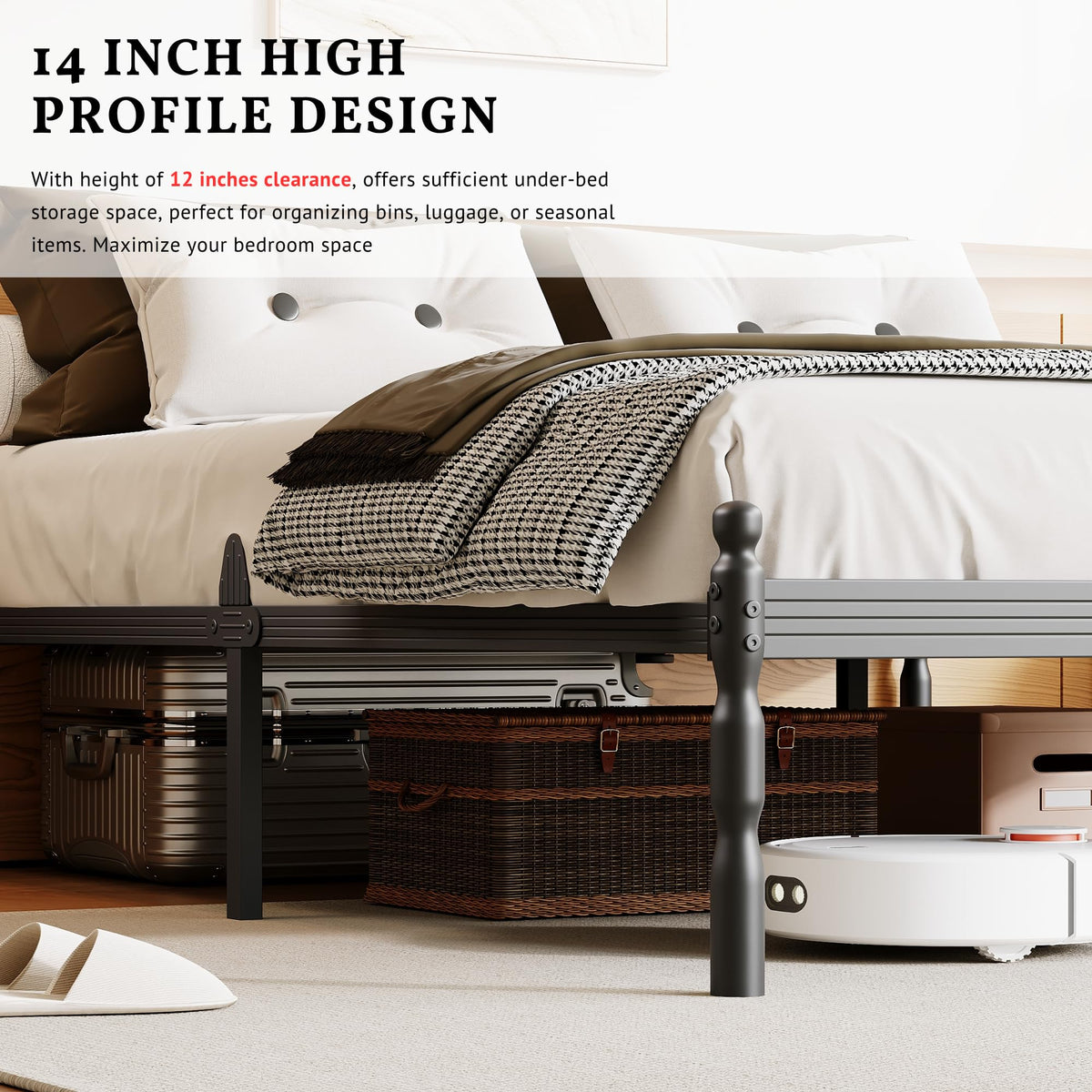 Twin Size 14 Inches Heavy Duty Platform Bed Frame R4894
