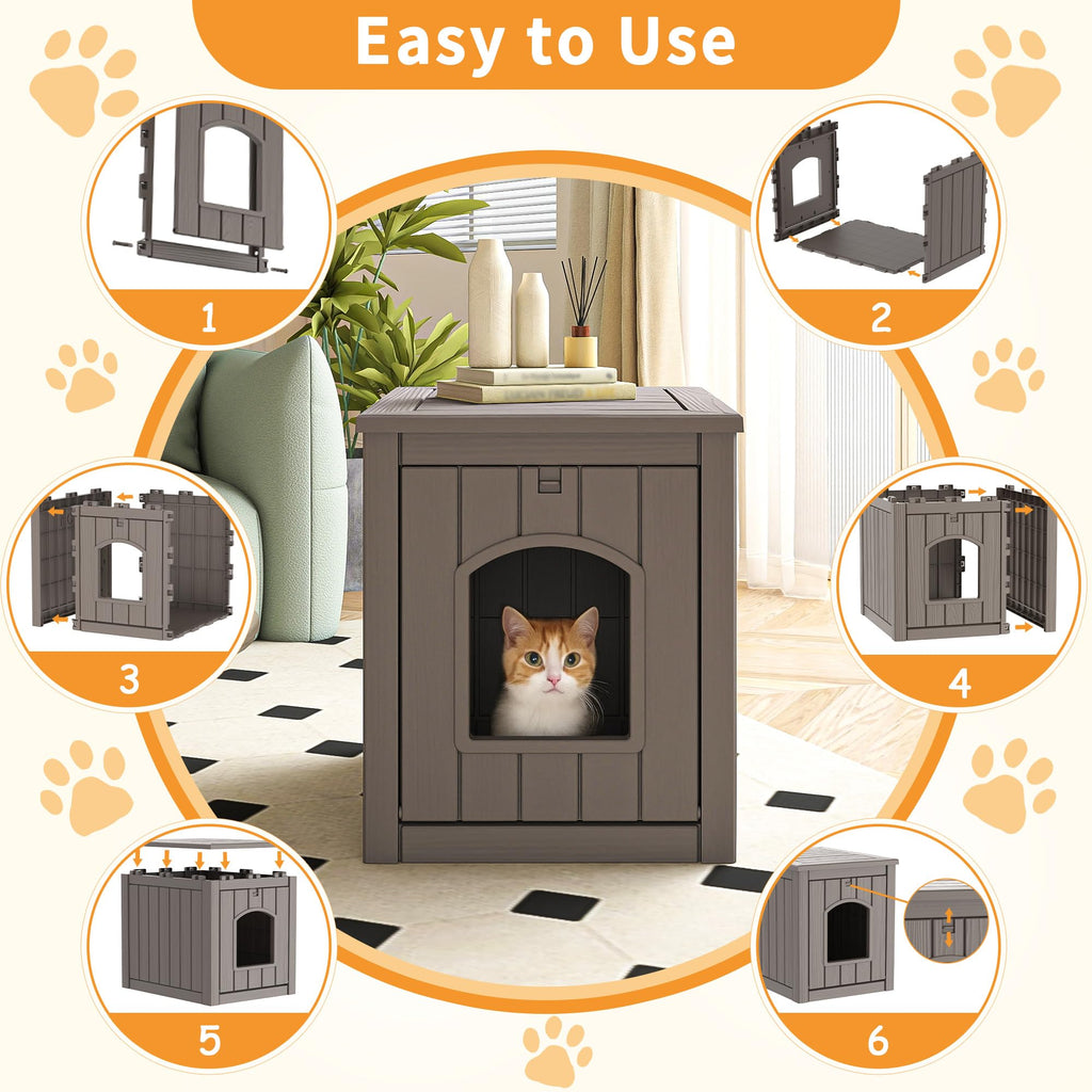Gray Outdoor Cat House S7160