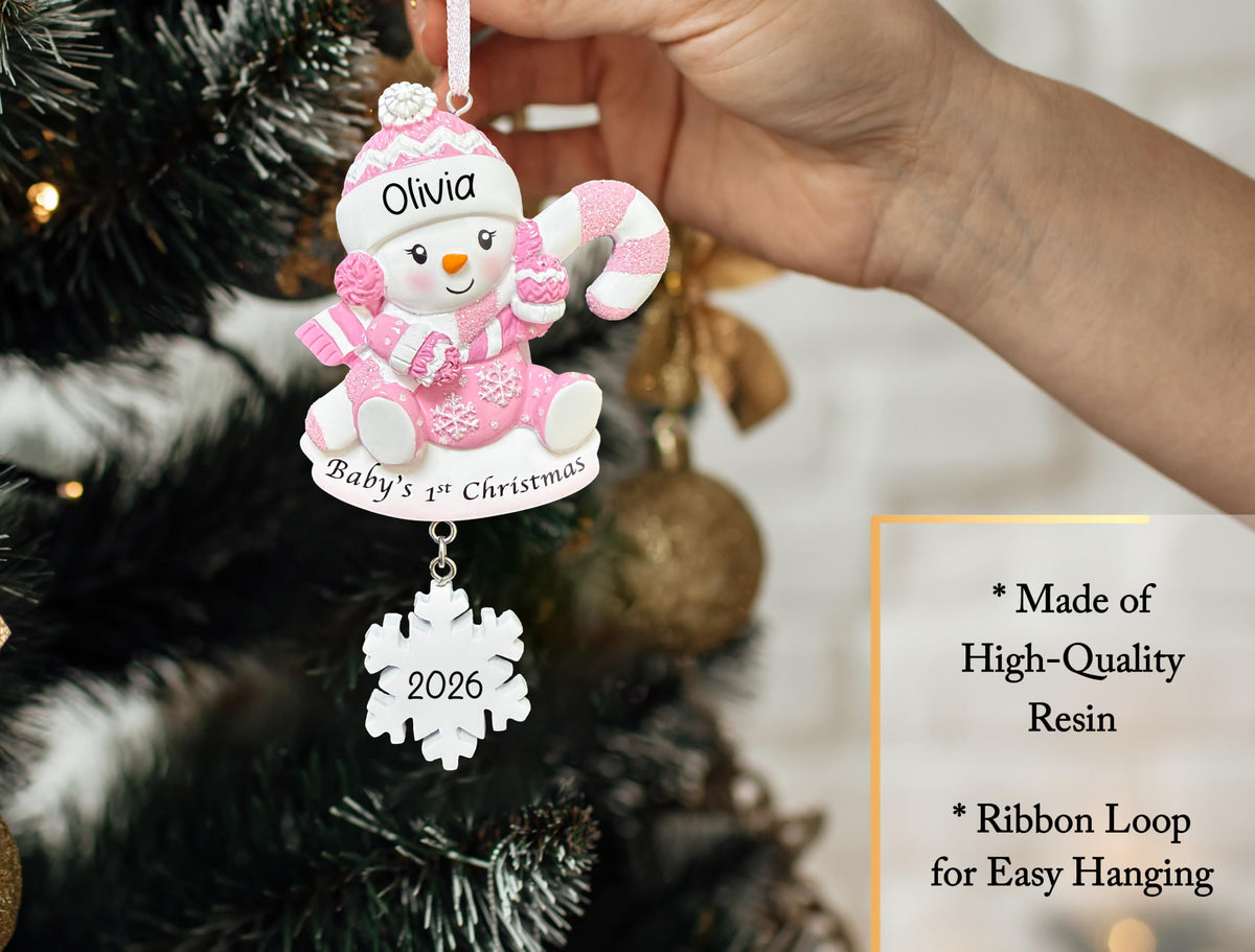 Baby's First Christmas Ornament 2026 Pink W5646