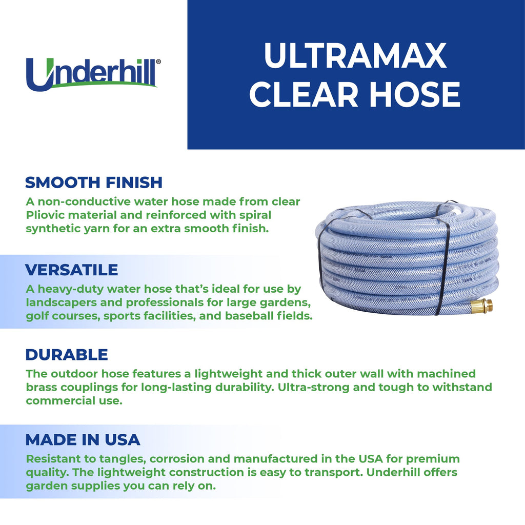 Clear 100 ft 3/4 Inch Flexible Anti-Kink Garden Water Hose W2702
