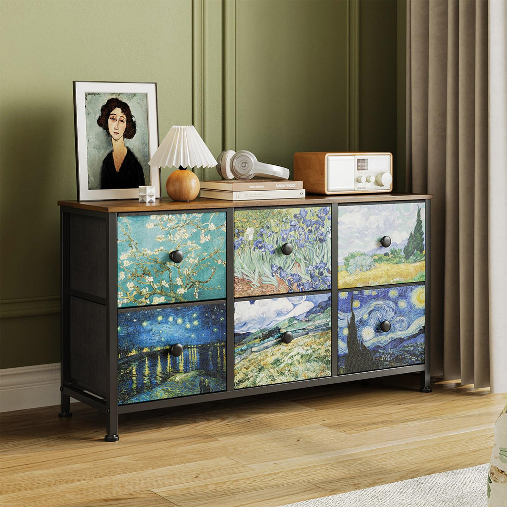6 Drawer Dresser with Fabric Storage Drawer R978