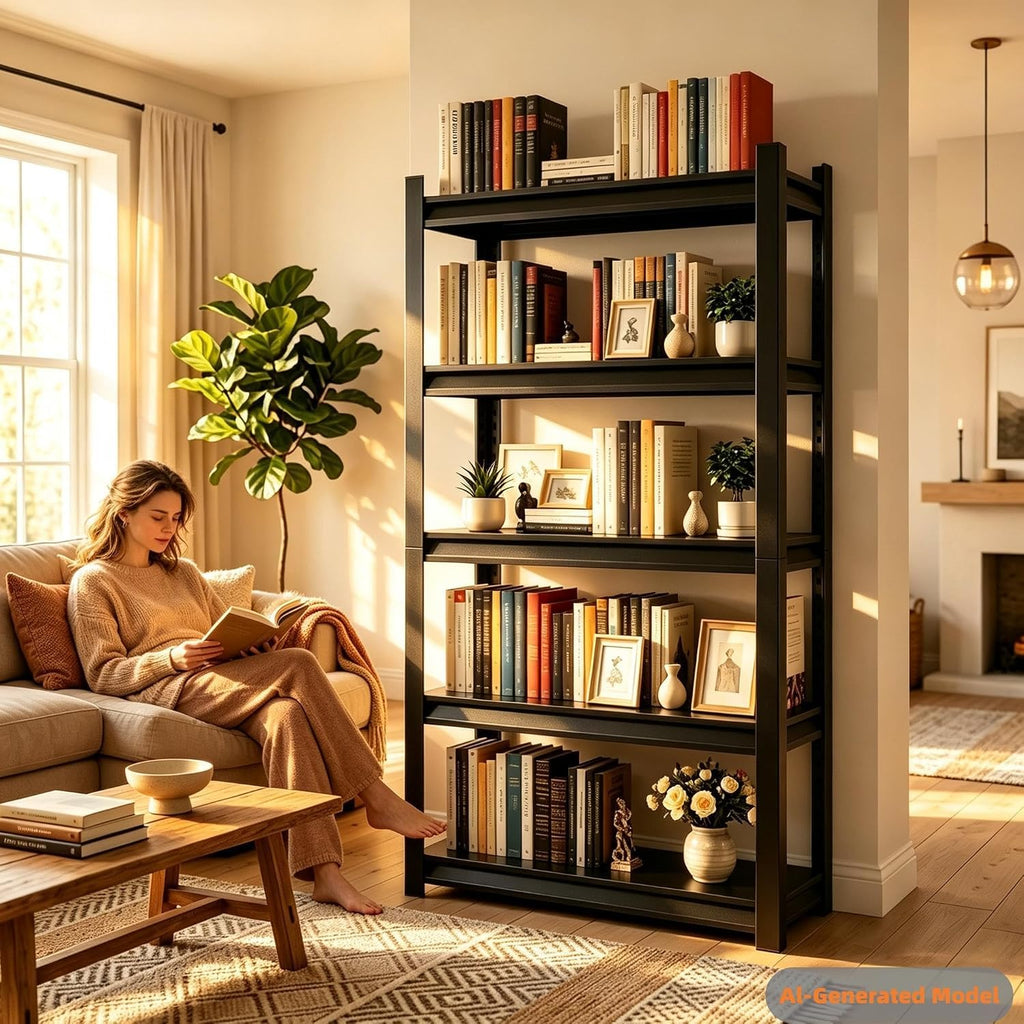 5 Tier Heavy Duty Metal Bookshelf Z71526