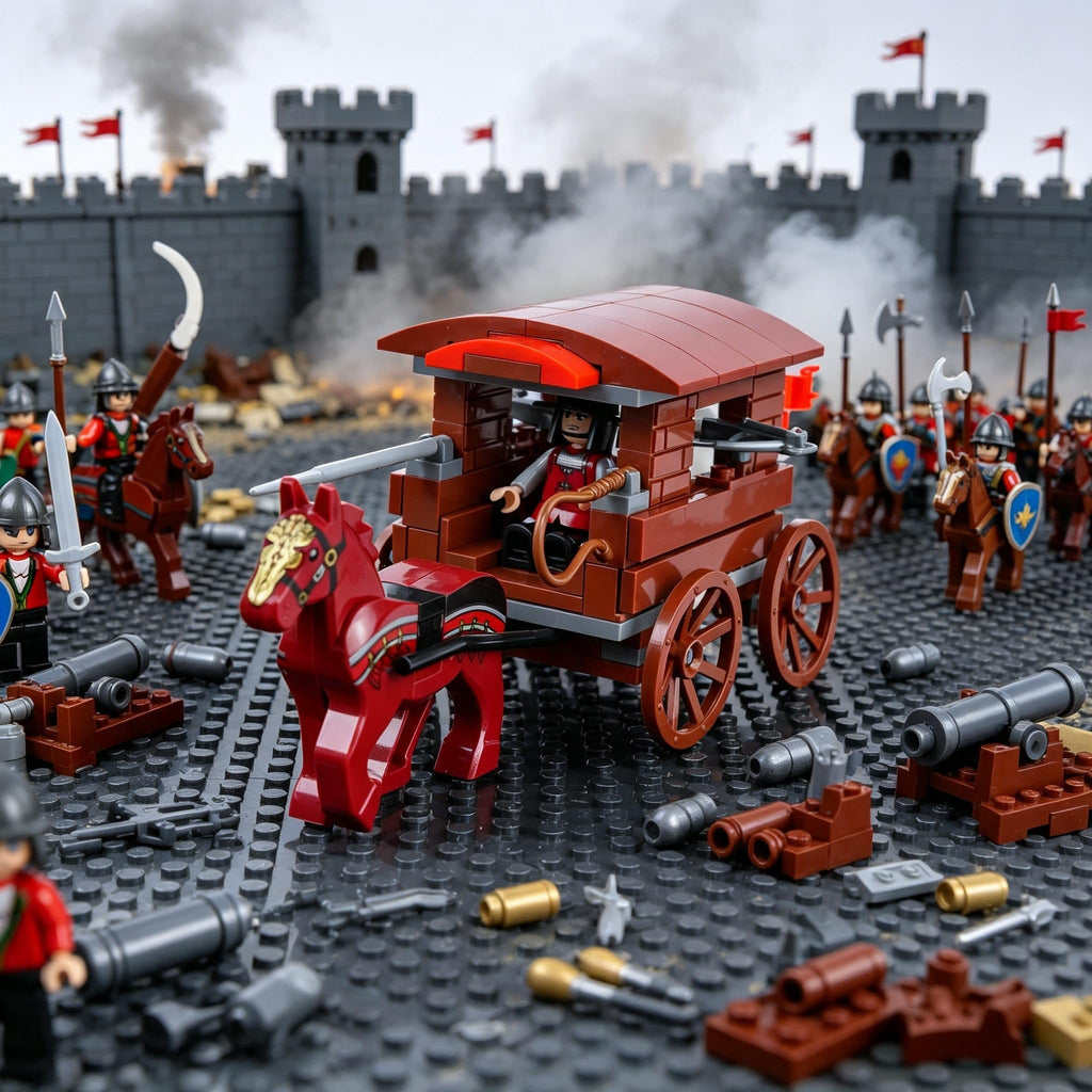 Medieval War Chariot Building Block Set with 12 Minifigures O599094