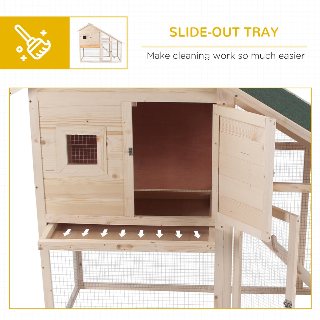 55" 2-Tier Wooden Rabbit Hutch with Ramp E255