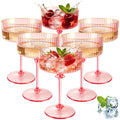 Pink 6 Pcs 10 Oz Plastic Martini Glasses Q30949