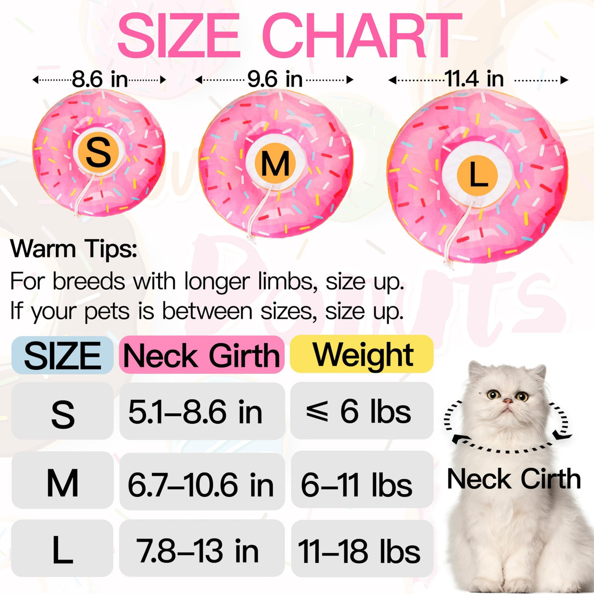 Soft Adjustable Cat Recovery Cone Collar Pink Small D306