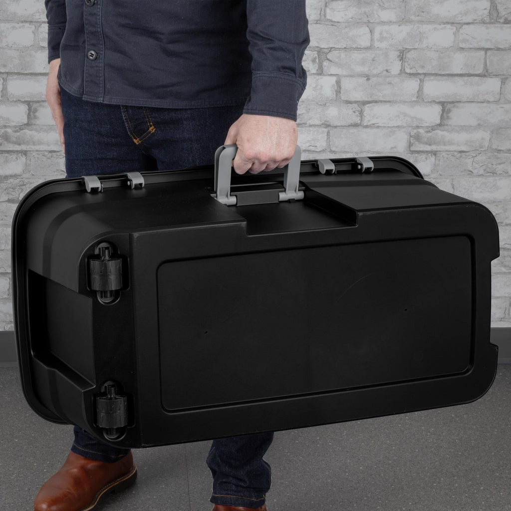 22 Gallon Black Lockable Rolling Storage Footlocker D65810