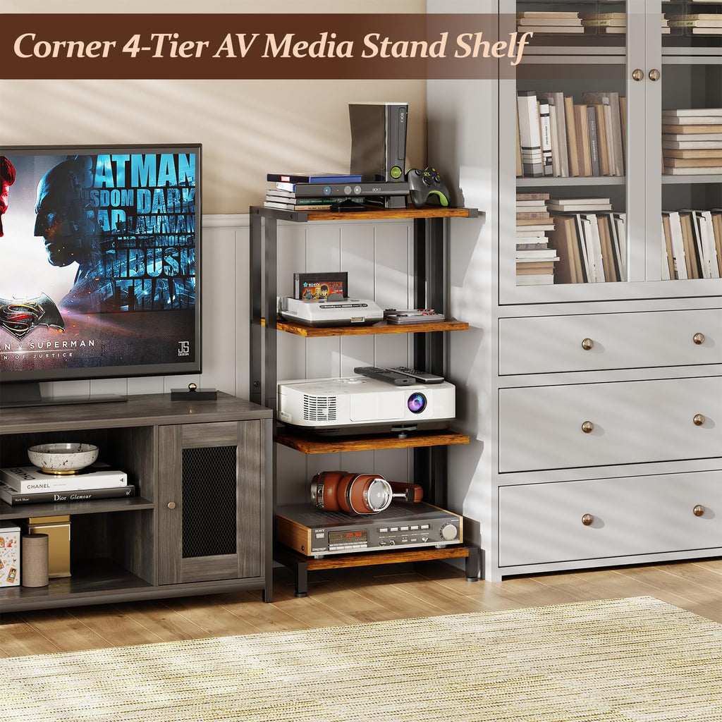 4-Tier Wooden AV Media Stand V1580