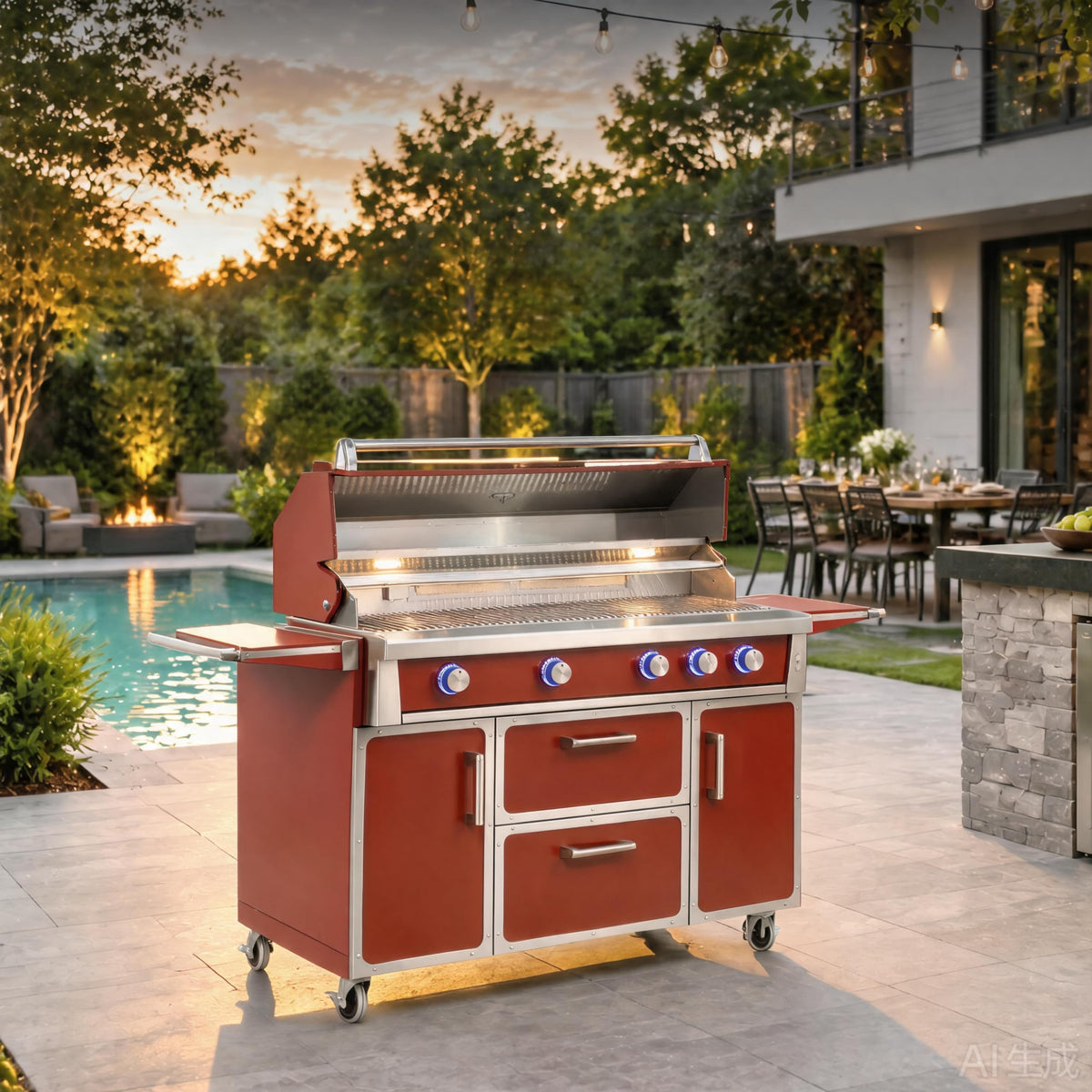 49" 304 Stainless Steel Gas Grill 4 Burner 99,000 BTU S9972
