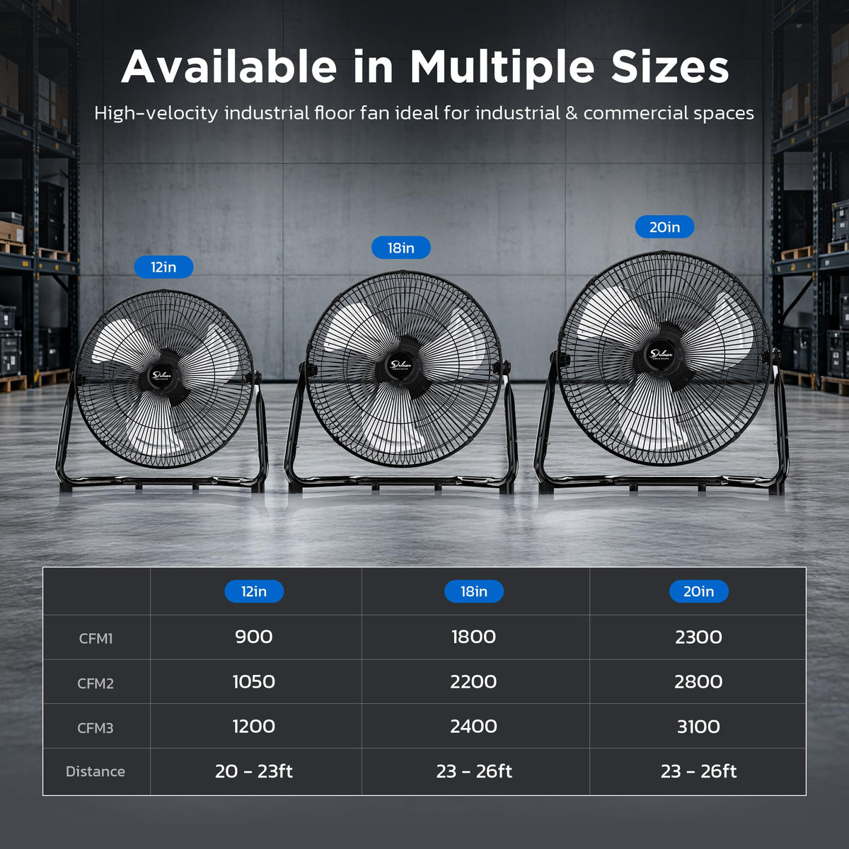 20 Inch 3-Speed Oscillating Metal Floor Fan K26311