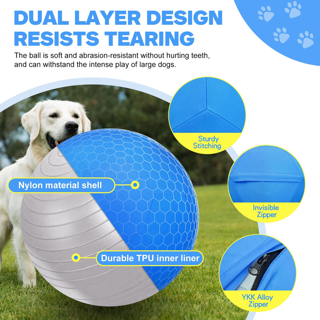 25" Waterproof Durable Dual-Layer Herding Ball for Dogs and Horses (Blue) M5225