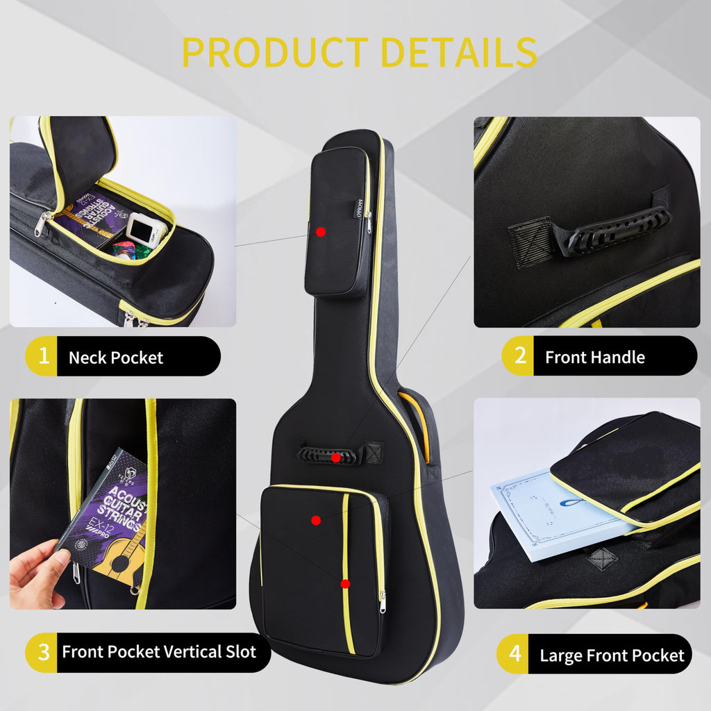 600D Waterproof Padded Acoustic Guitar Gig Bag O2334
