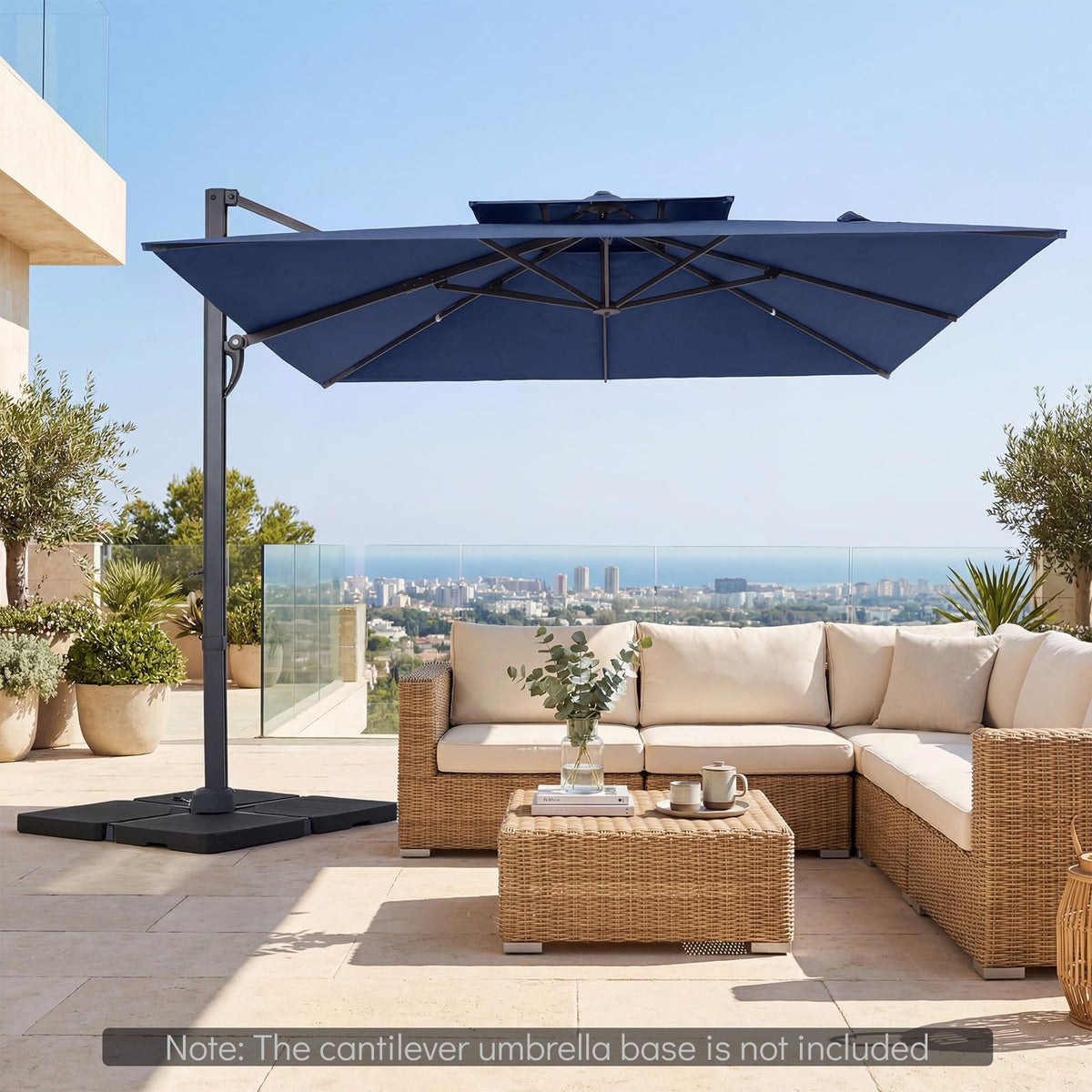 10 FT Navy Blue Cantilever Patio Umbrella M85804